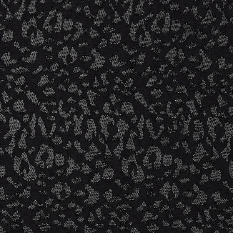 Viskózová tkanina leopardí vzor – černá,  image number 1