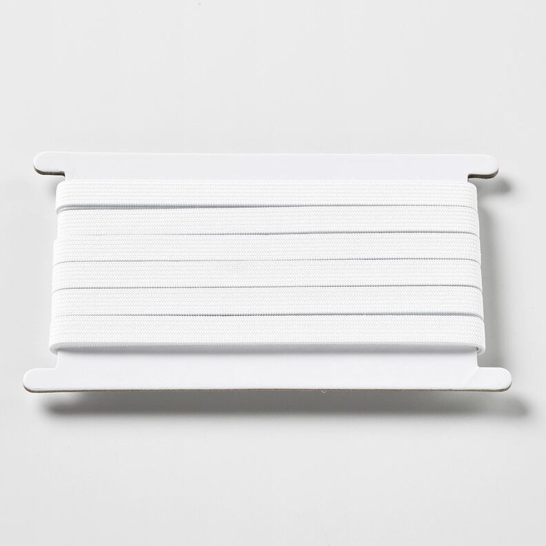 Hladká gumová stužka [5 m | 10 mm] – bílá,  image number 1