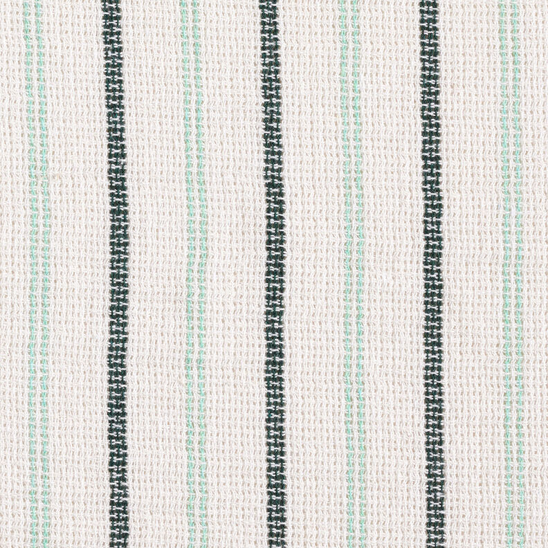 Bavlněná tkanina s mřížkovou strukturou a svislými pruhy – bílá/máta peprná,  image number 1