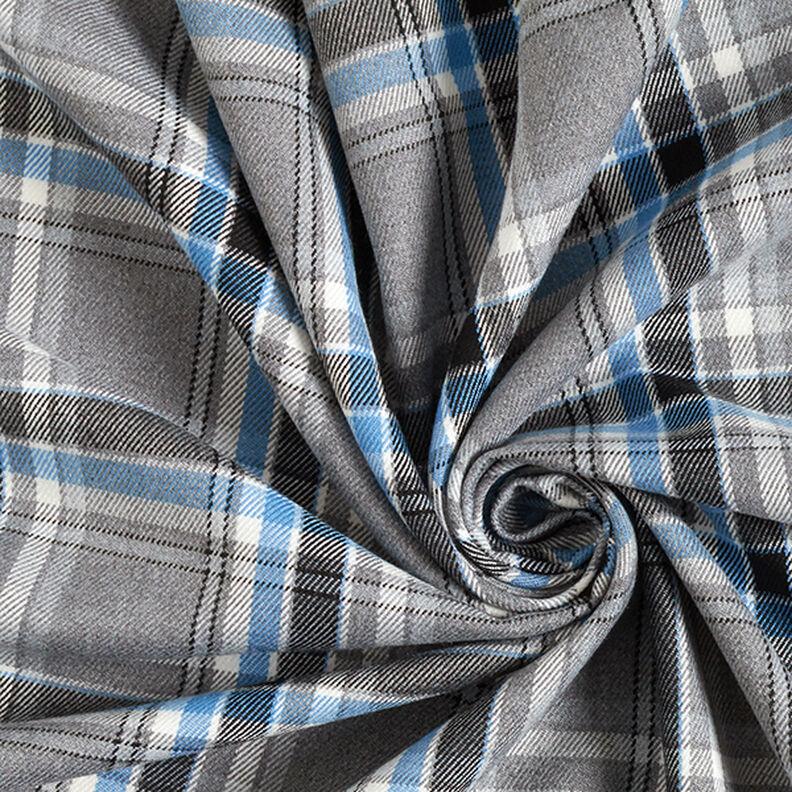 Strečová látka na kalhoty Skotská kostka – šedá/černá,  image number 3