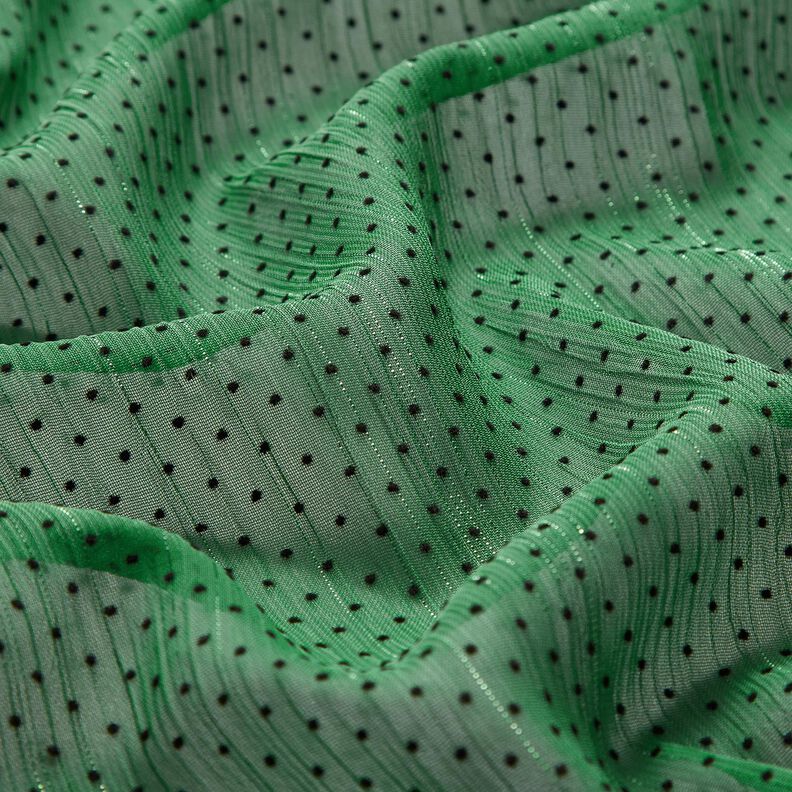 Třpitivý šifon proužky a tečky – zelená,  image number 2