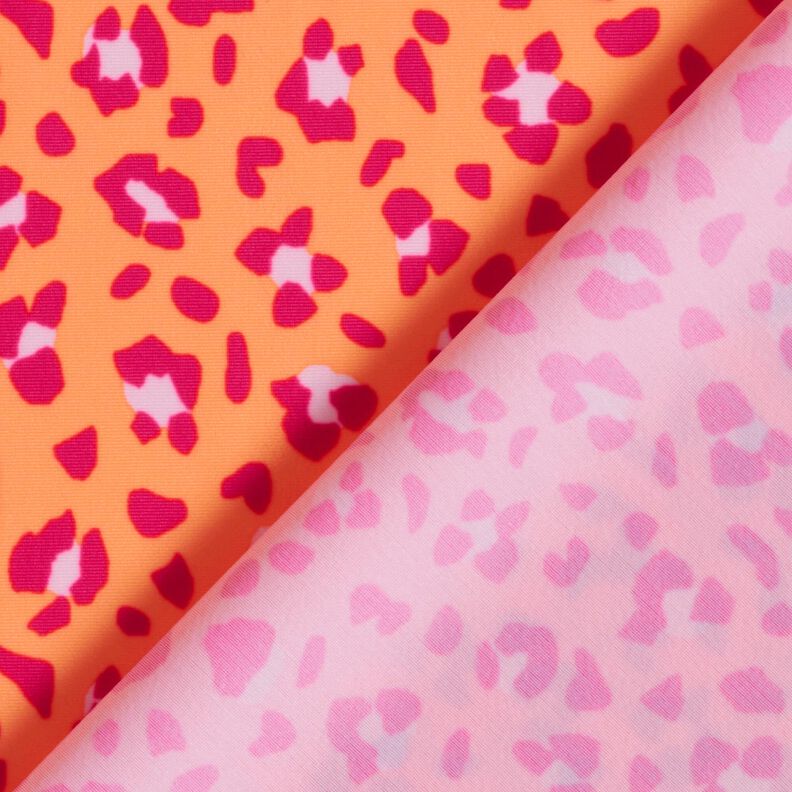 Látka na plavky s leopardím vzorem – broskvově oranžová/výrazná jasně růžová,  image number 4