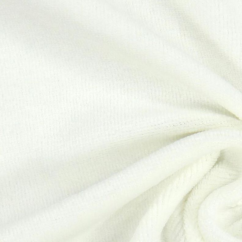 Plyš nicki jednobarevný – vlněná bílá,  image number 2