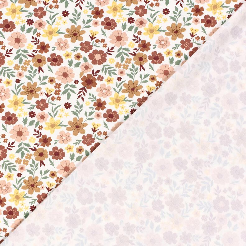 Bavlněný žerzej Moře květin – slonová kost/světle starorůžová, image number 4
