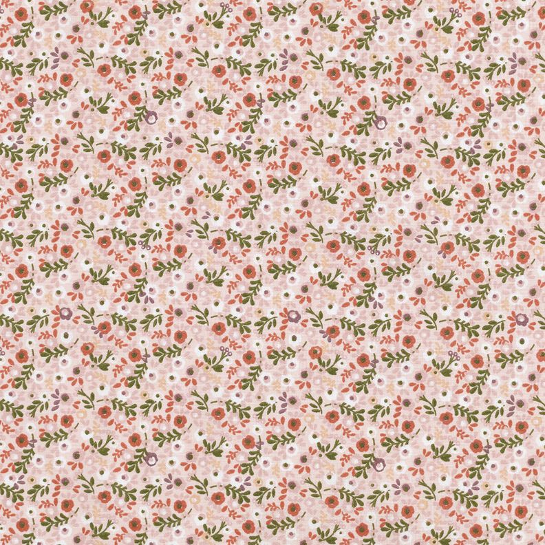 Bavlněný popelín Malé kytičky – rose/mědená,  image number 1