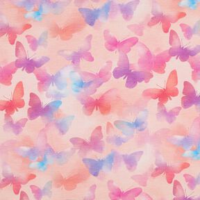 Bavlněný žerzej Barevní motýli digitální potisk | Poppy Fabrics – rose/modrá, 
