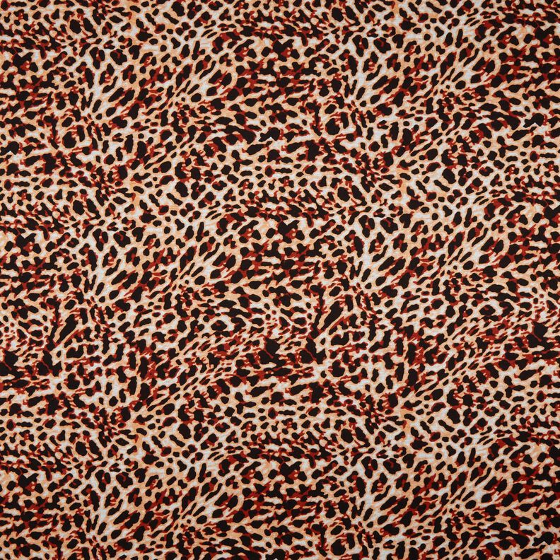 Viskózový žerzej Malý leopardí potisk – terracotta/meruňková,  image number 1