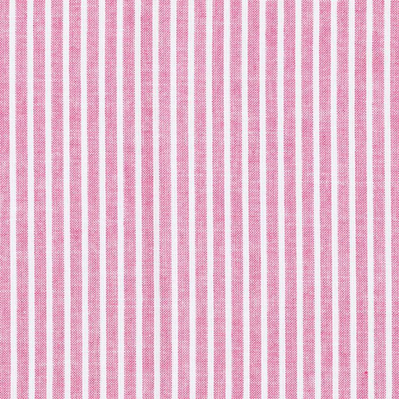 Směs bavlny a lnu podélné proužky – pink/bílá,  image number 1