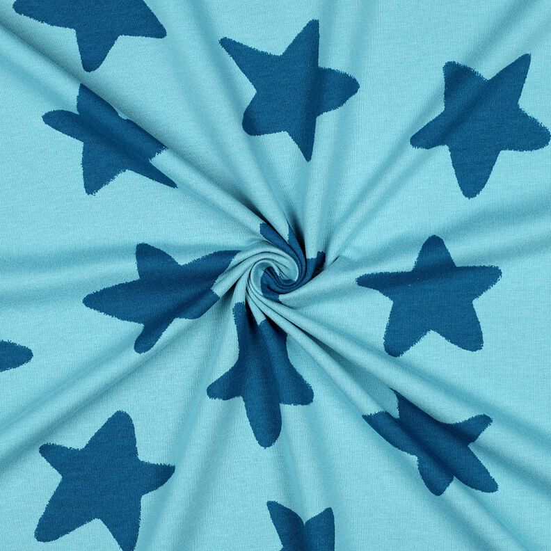Hebká teplákovina Hvězdy | Poppy Fabrics – brilantní modrá/oceánská modrá, image number 3