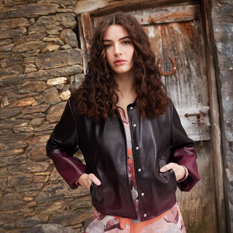 Koženka Barevný přechod | Katia Fabrics – černá/bordó, image number 5