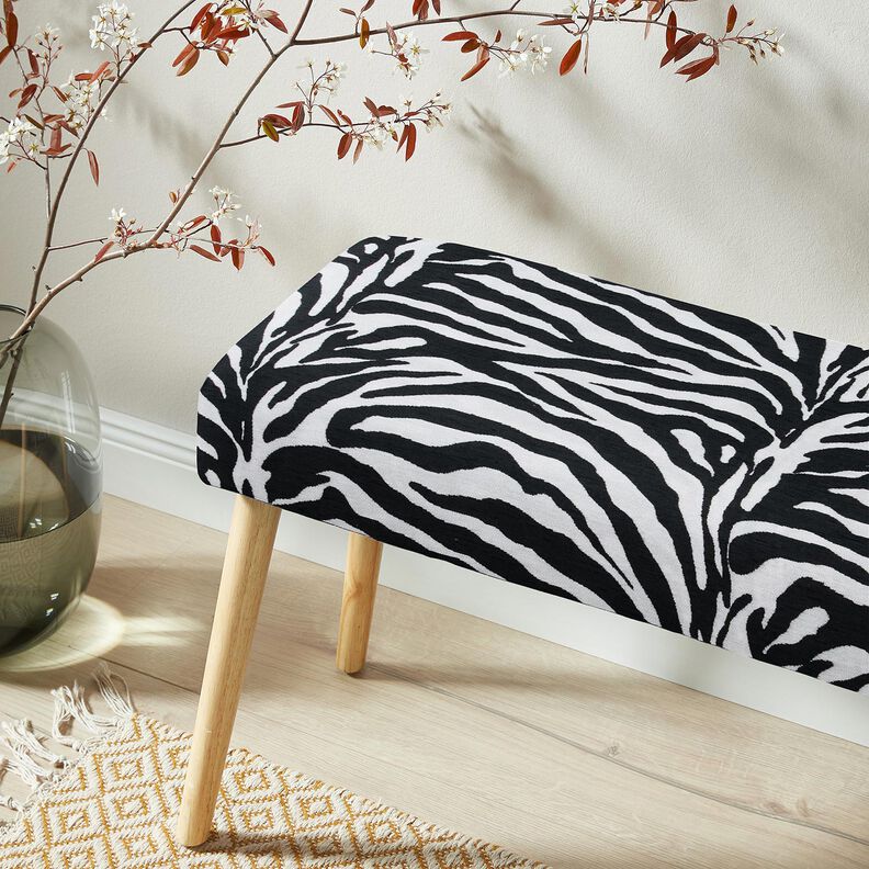 Čalounická látka Žakár Zebra – bílá/černá, image number 8