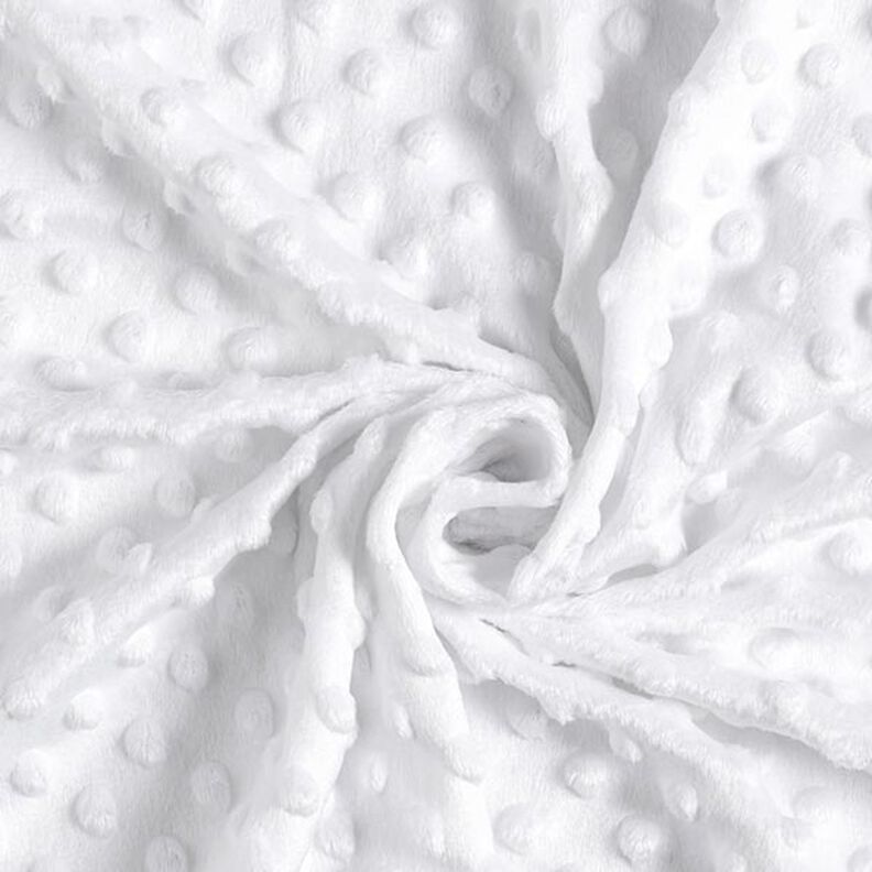 Hebký fleece vyražené puntíky – bílá,  image number 3