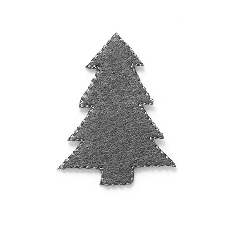Aplikace Plsť Vánoční stromek [4 cm] – šedá,  image number 1