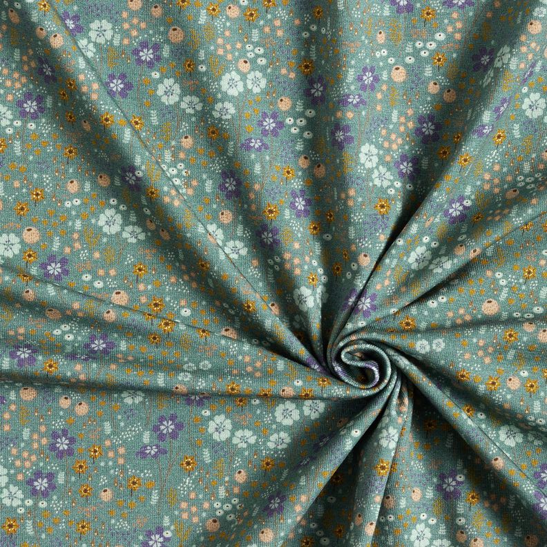 Bavlněn&yacute; žerzej Lesn&iacute; květinov&aacute; louka digit&aacute;ln&iacute; potisk &ndash; r&aacute;kosove zelen&aacute;,  image number 3