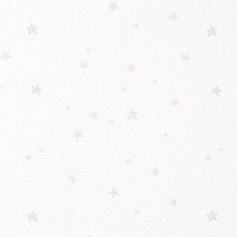 GOTS Bavlněný žerzej hvězdičky s razítkovaným vzhledem | Tula – bílá,  image number 1
