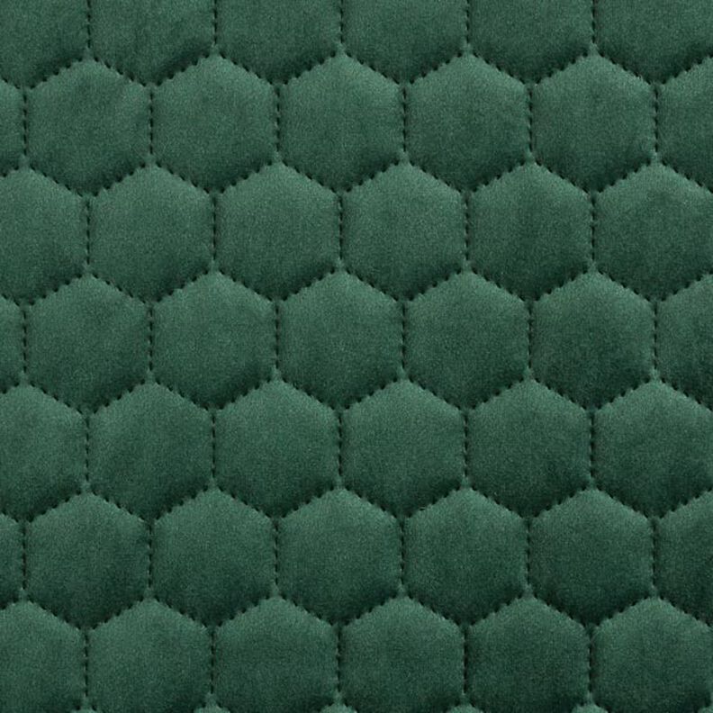 Čalounická látka prošívaný samet s plástvovým vzorem – tmavě zelená,  image number 1