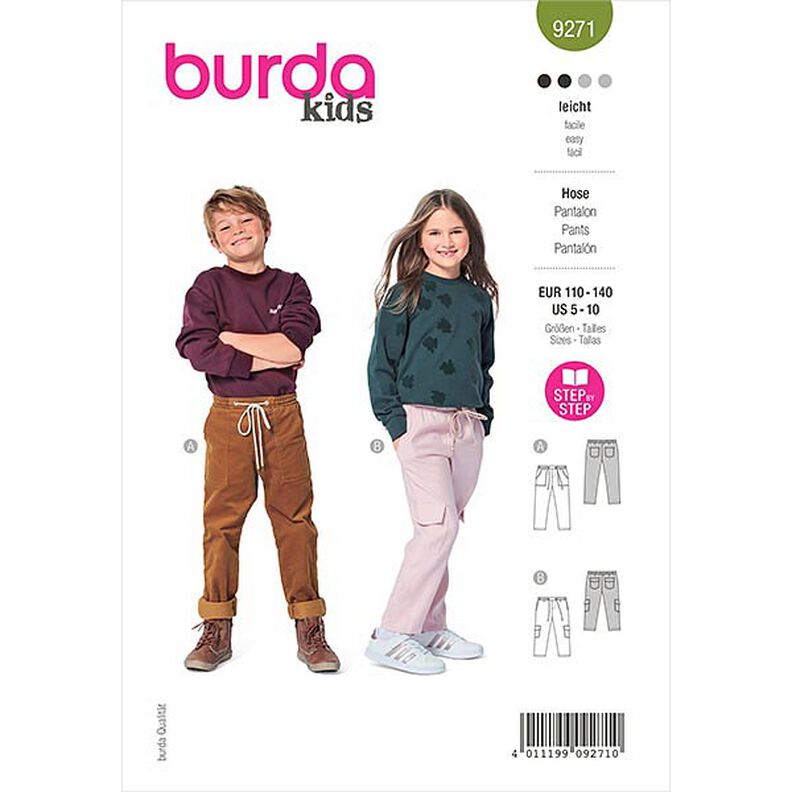 Kalhoty s gumou v pase, Burda 9271 | 110-140,  image number 1