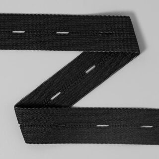 Elastická guma s dírkami na knoflíky 580 – černá | YKK, 