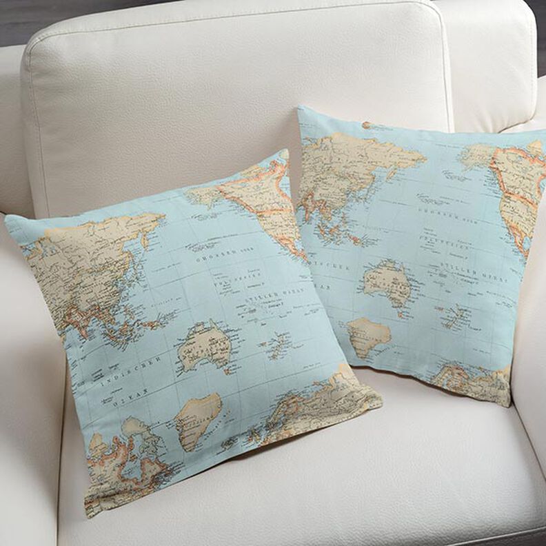 Dekorační otomanu Mapa světa – baby modra,  image number 7