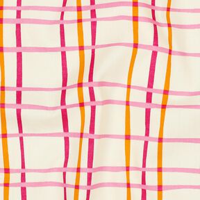 Bavlněný popelín Zvlněná kostka | Poppy Fabrics – kremová/růžová, 