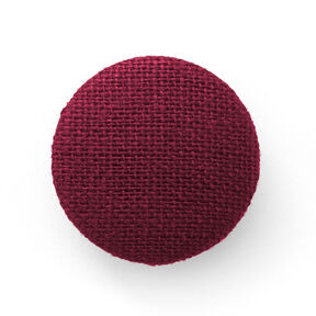 Potažený knoflík, Len Medium – tmavě červená, 