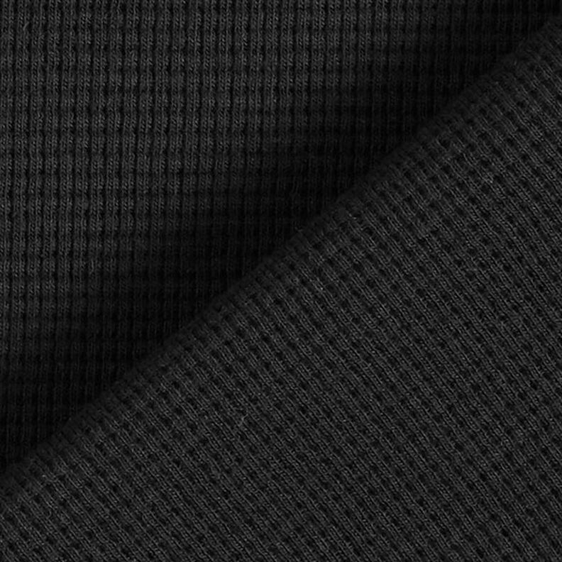 Mini Bavlněný vaflový žerzej jednobarevný – černá,  image number 4