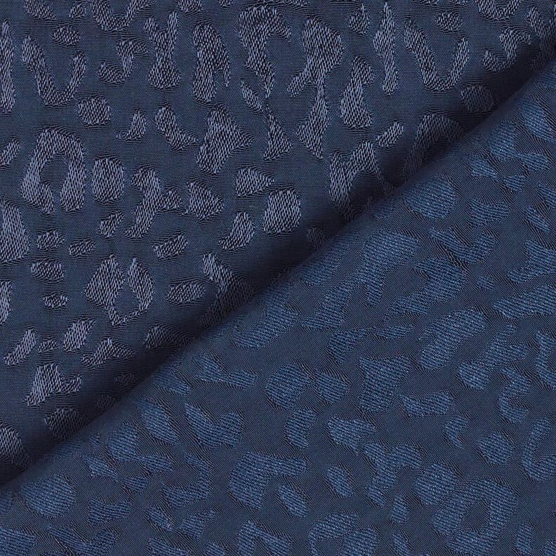 Viskózová látka Leopardí vzor – noční modrá,  image number 6