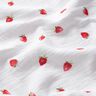 Mušelín / dvojitá mačkaná tkanina Akvarel jahody digitální potisk – bílá,  thumbnail number 2
