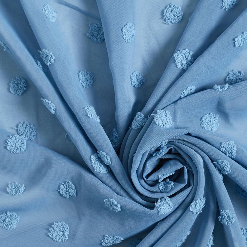 Šifon velké dobby tečky – brilantní modrá,  image number 3