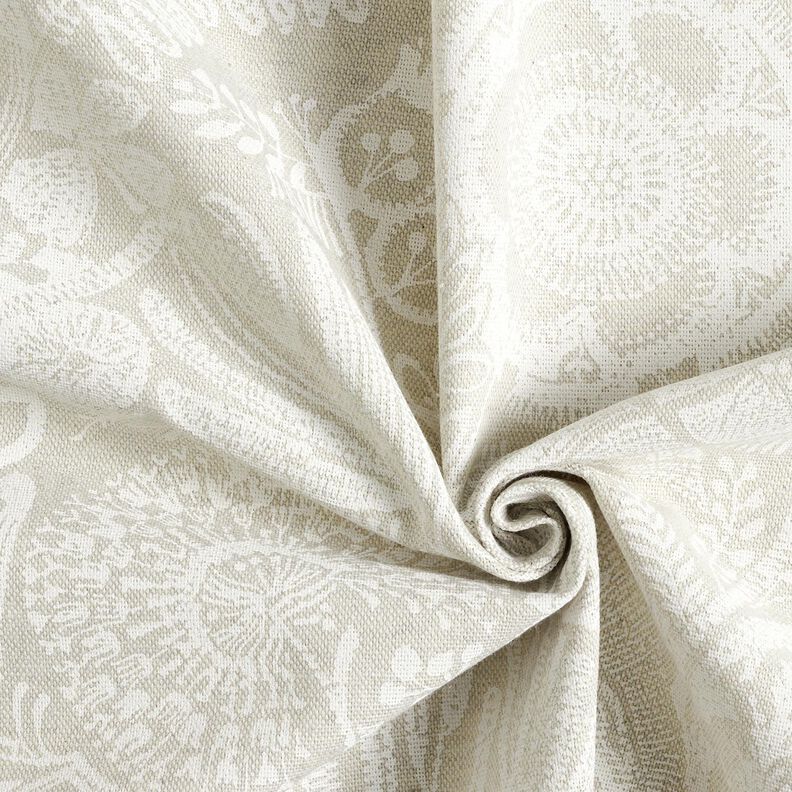 Dekorační látka Polopanama Květinový vzor paisley – přírodni/bílá,  image number 3