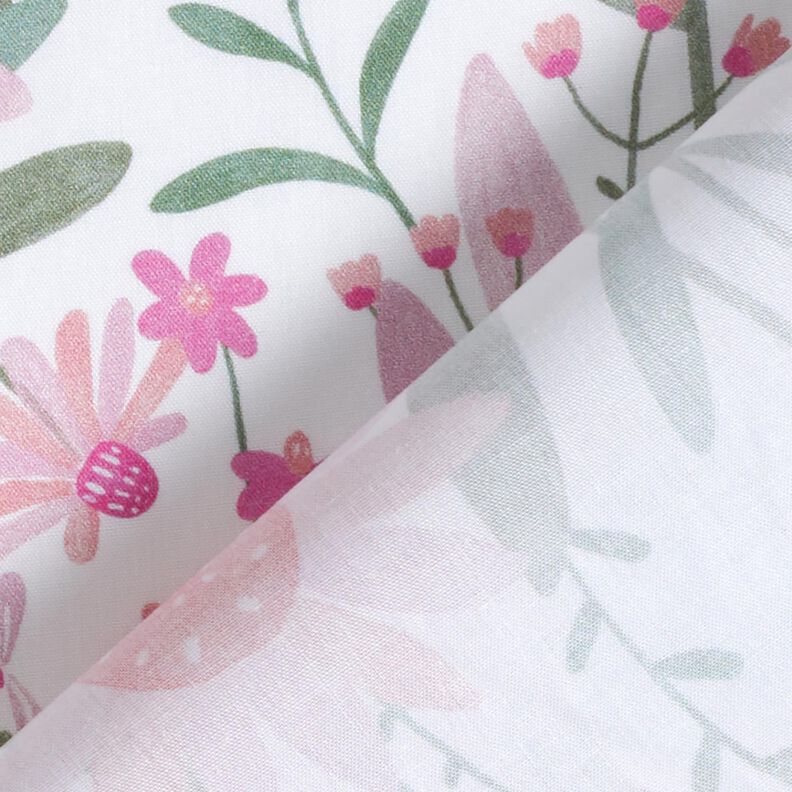 Bavlněný popelín velké luční květiny digitální potisk | Poppy Fabrics – bílá,  image number 4