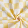 Bavlněná látka Kreton Abstraktní kostky – bílá/vanilkově žlutá,  thumbnail number 3