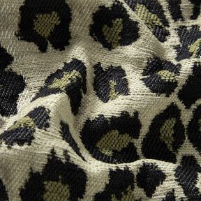 Čalounická látka Žakár Leopard – taupe (šedohnědá)/khaki, 