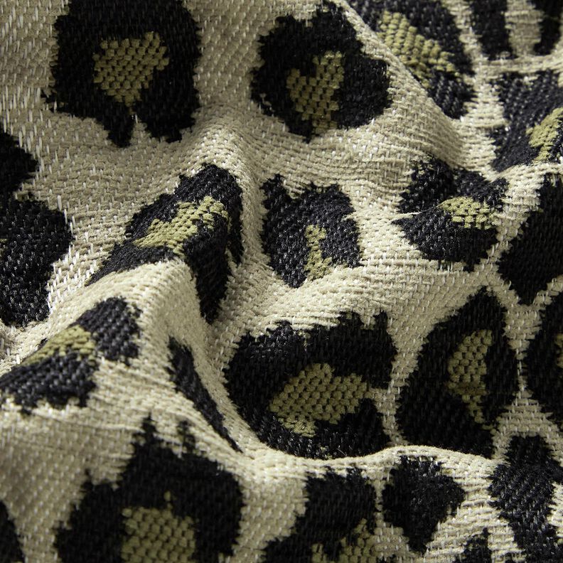 Čalounická látka Žakár Leopard – taupe (šedohnědá)/khaki,  image number 2