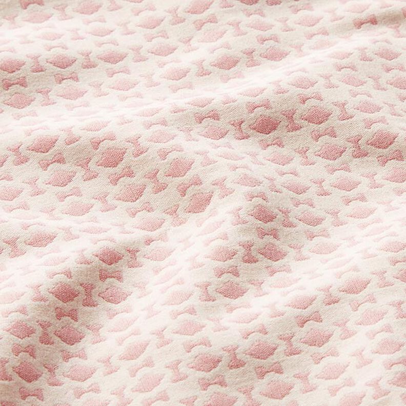 Žakár kosočtvercový vzor – růžová/vlněná bílá,  image number 2