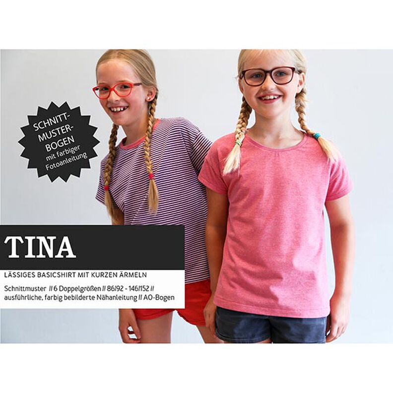 TINA – ležérní jednoduché tričko s krátkým rukávem, Studio Schnittreif  | 86 - 152,  image number 1
