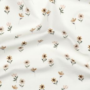 Bavlněný žerzej Roztomilé květiny digitální potisk | Poppy Fabrics – slonová kost/karamelová, 