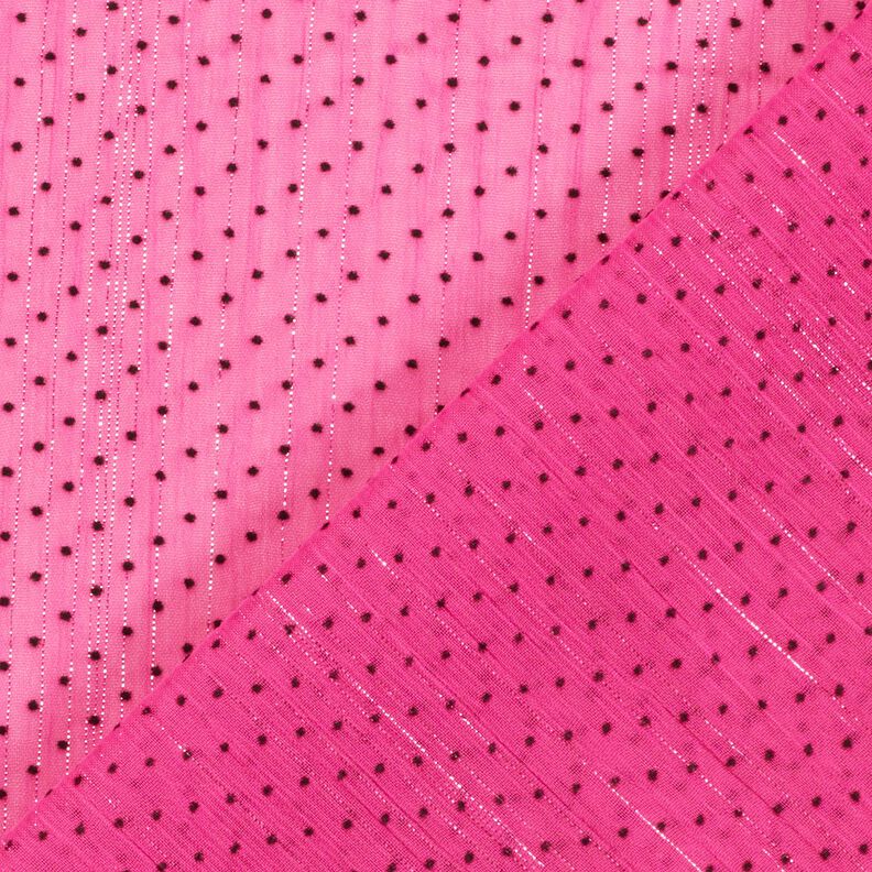 Třpitivý šifon proužky a tečky – purpurová, image number 4