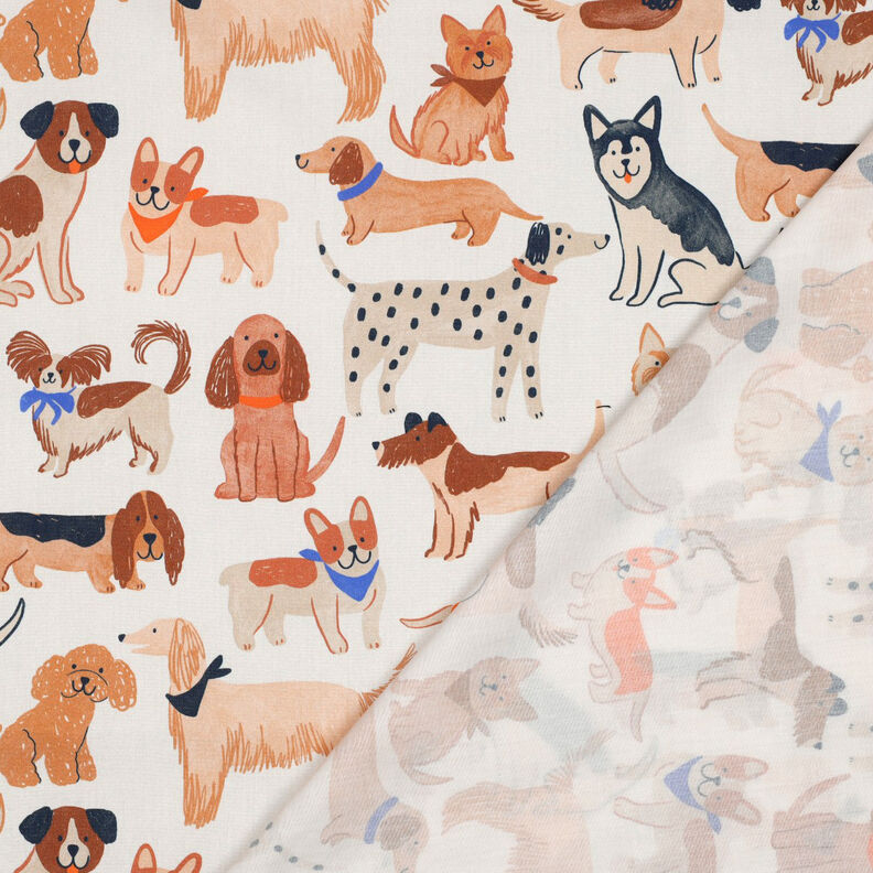 Bavlněný popelín Psi digitální potisk | Poppy Fabrics – vlněná bílá, image number 5