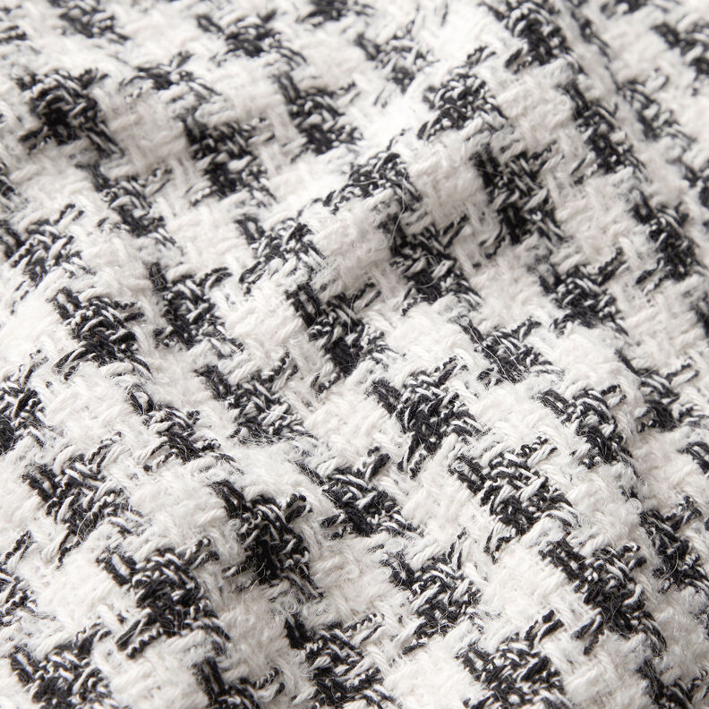 Bouclé houndstooth – černá/bílá, image number 2
