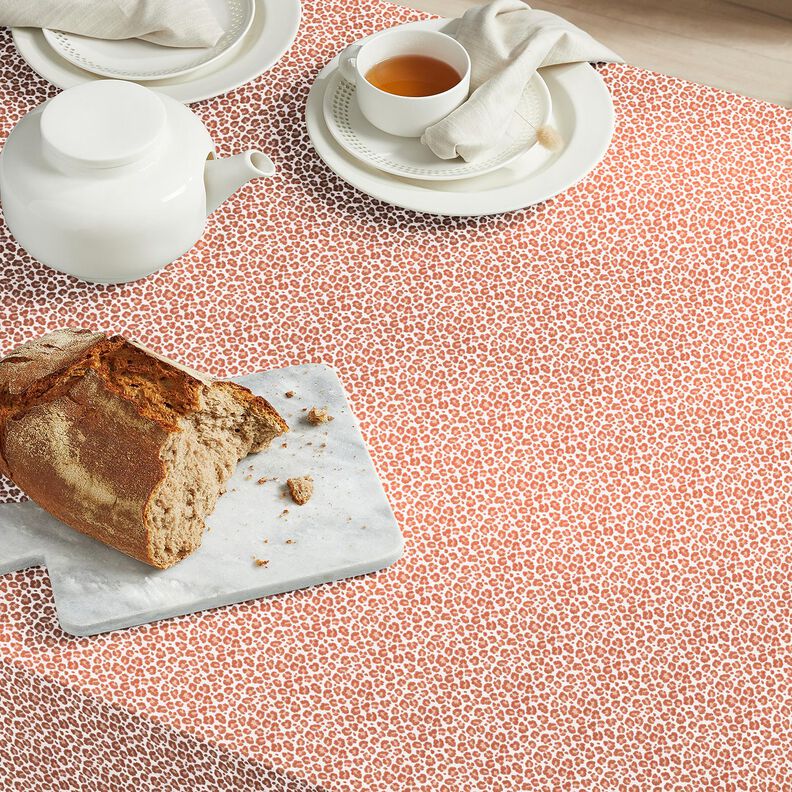 Bavlněná látka Kreton Malý leopard – slonová kost/mědená,  image number 5