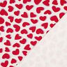 Teplákovina počesaná Srdíčka | Poppy Fabrics – přírodni/červená,  thumbnail number 4