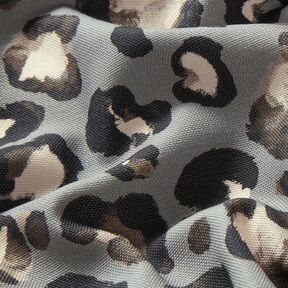 Dekorační látka Plátno Lví puntíky – sloní šedá/černá, 