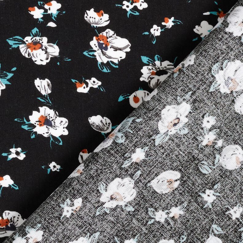 Visk&oacute;zov&aacute; tkanina květinov&yacute; d&eacute;&scaron;ť &ndash; čern&aacute;,  image number 4