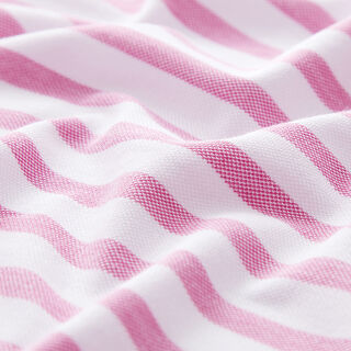 Piké žerzej Proužky – bílá/pink, 