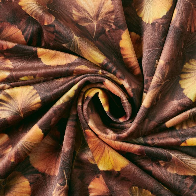 Dekorativní samet podzimní ginkgo – bronzová,  image number 3