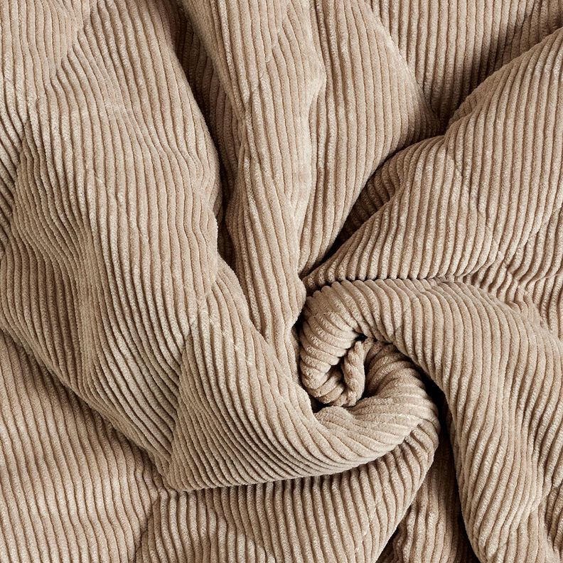 Prošívaná látka Manšestr s diamanty na kožešinovém podkladu – taupe (šedohnědá),  image number 4