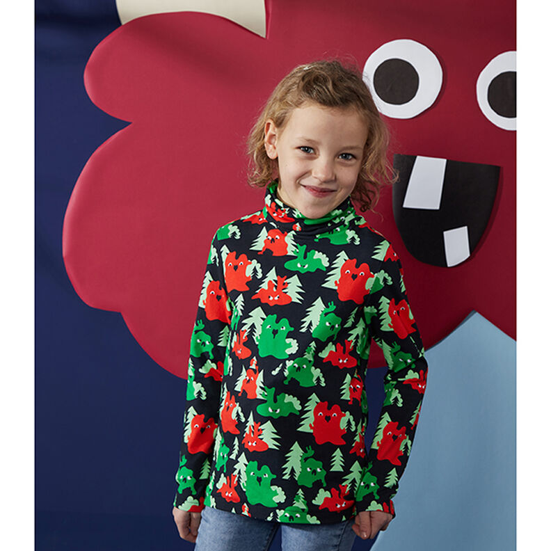 Bavlněný žerzej Medium jednobarevný – olivová,  image number 9