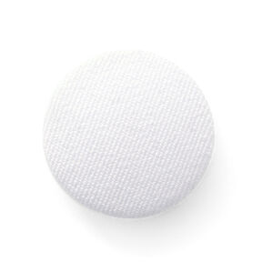Potažený knoflík, Bi-Stretch Gabardén – bílá, 