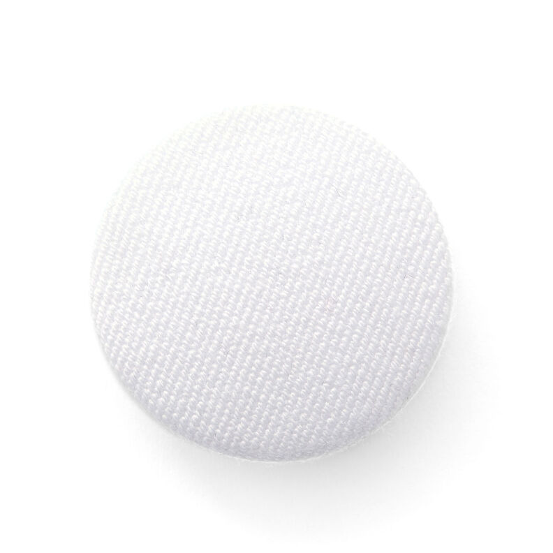 Potažený knoflík, Bi-Stretch Gabardén – bílá,  image number 1
